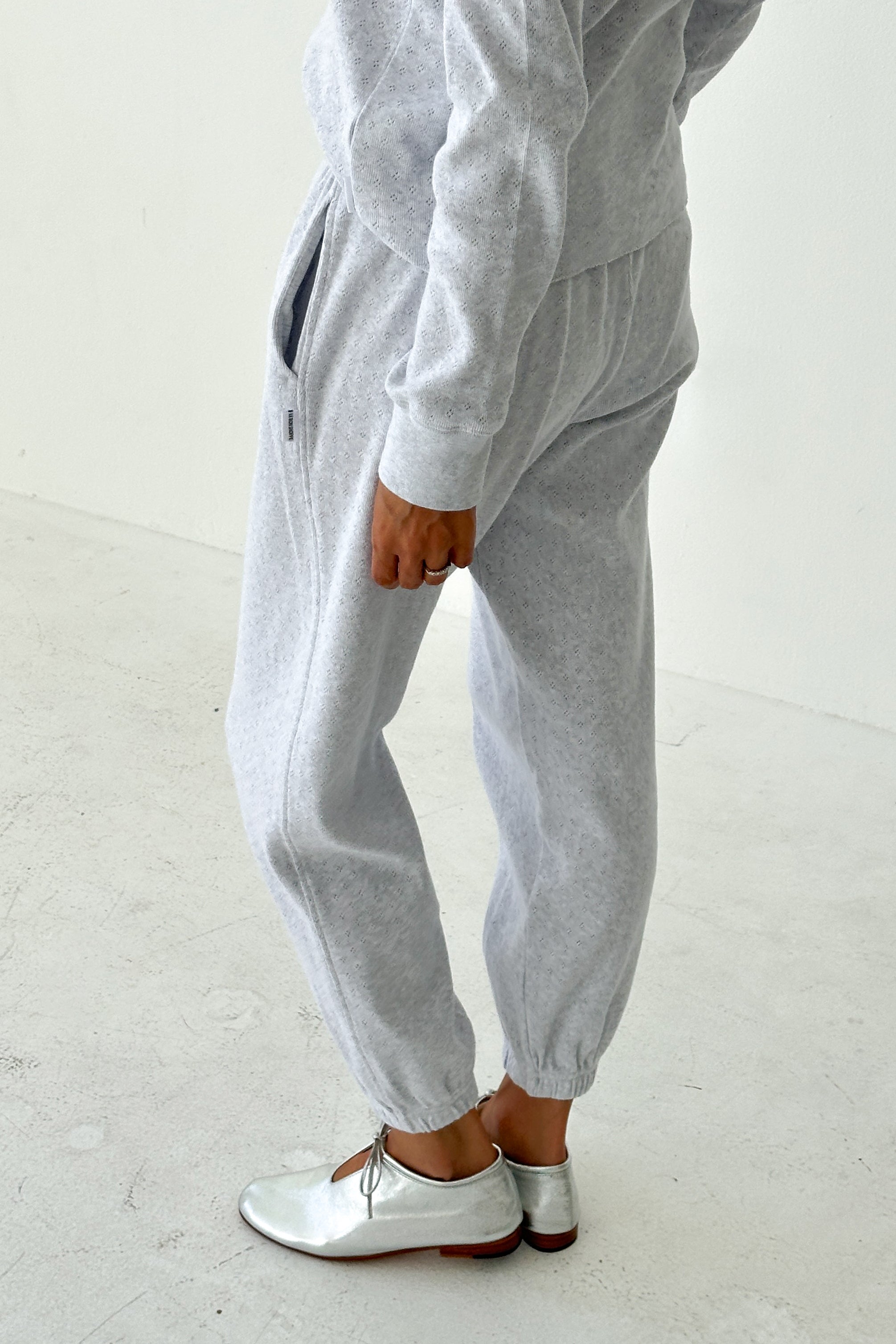 Pointelle Serene Joggers - Icy Grey