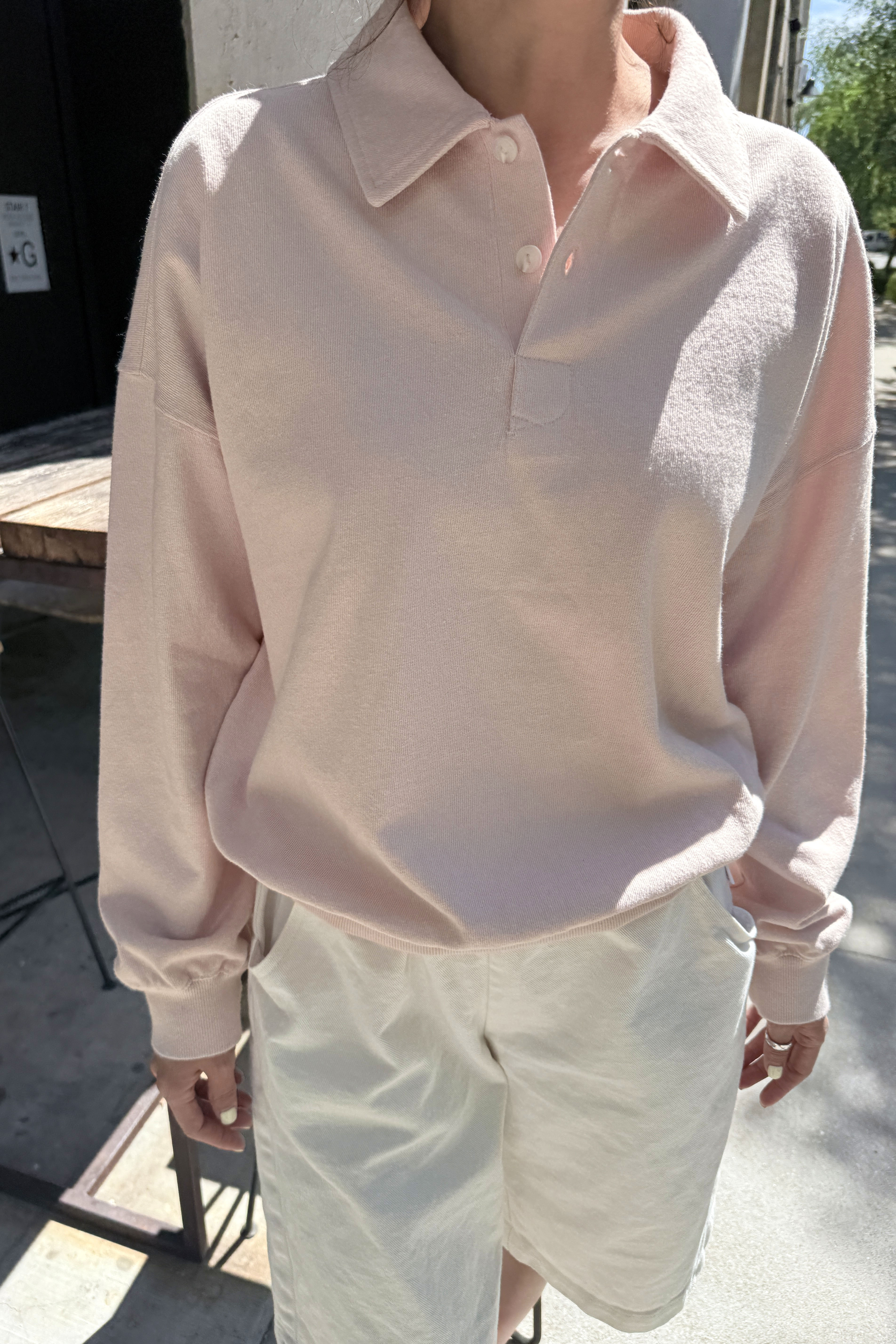 Polo Sweatshirt - Baby Pink