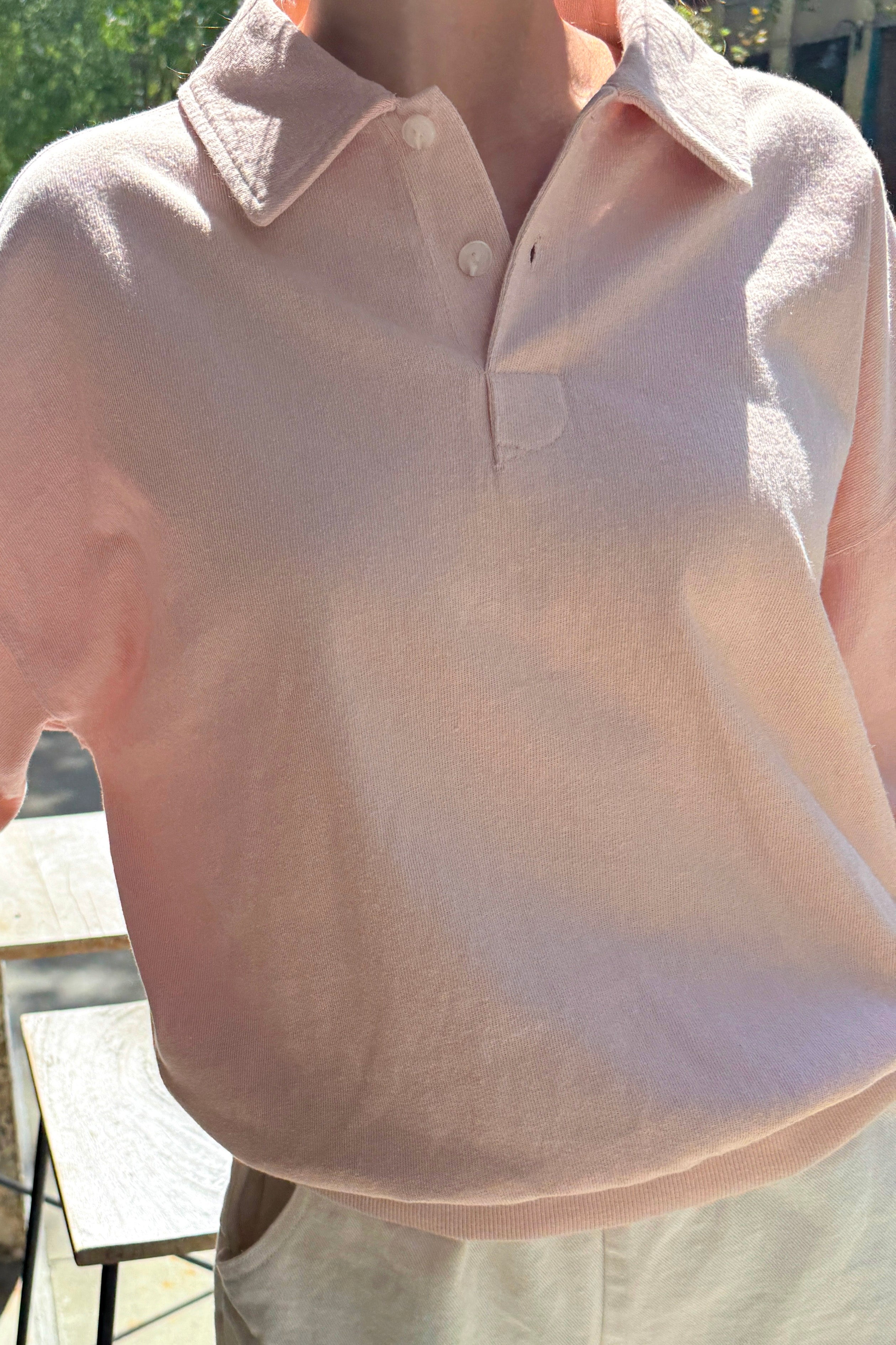 Polo Sweatshirt - Baby Pink