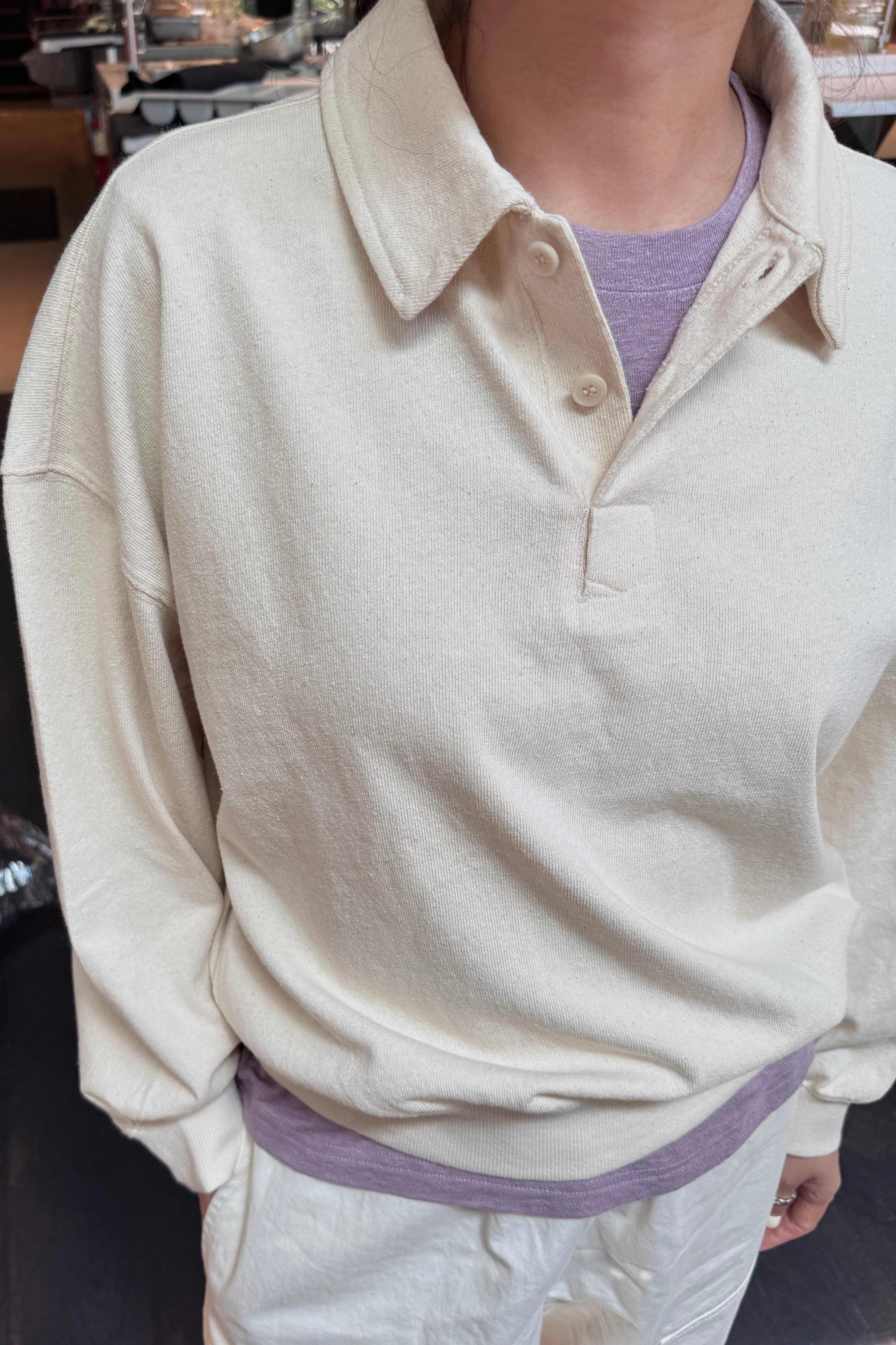 Polo Sweatshirt - Naturel