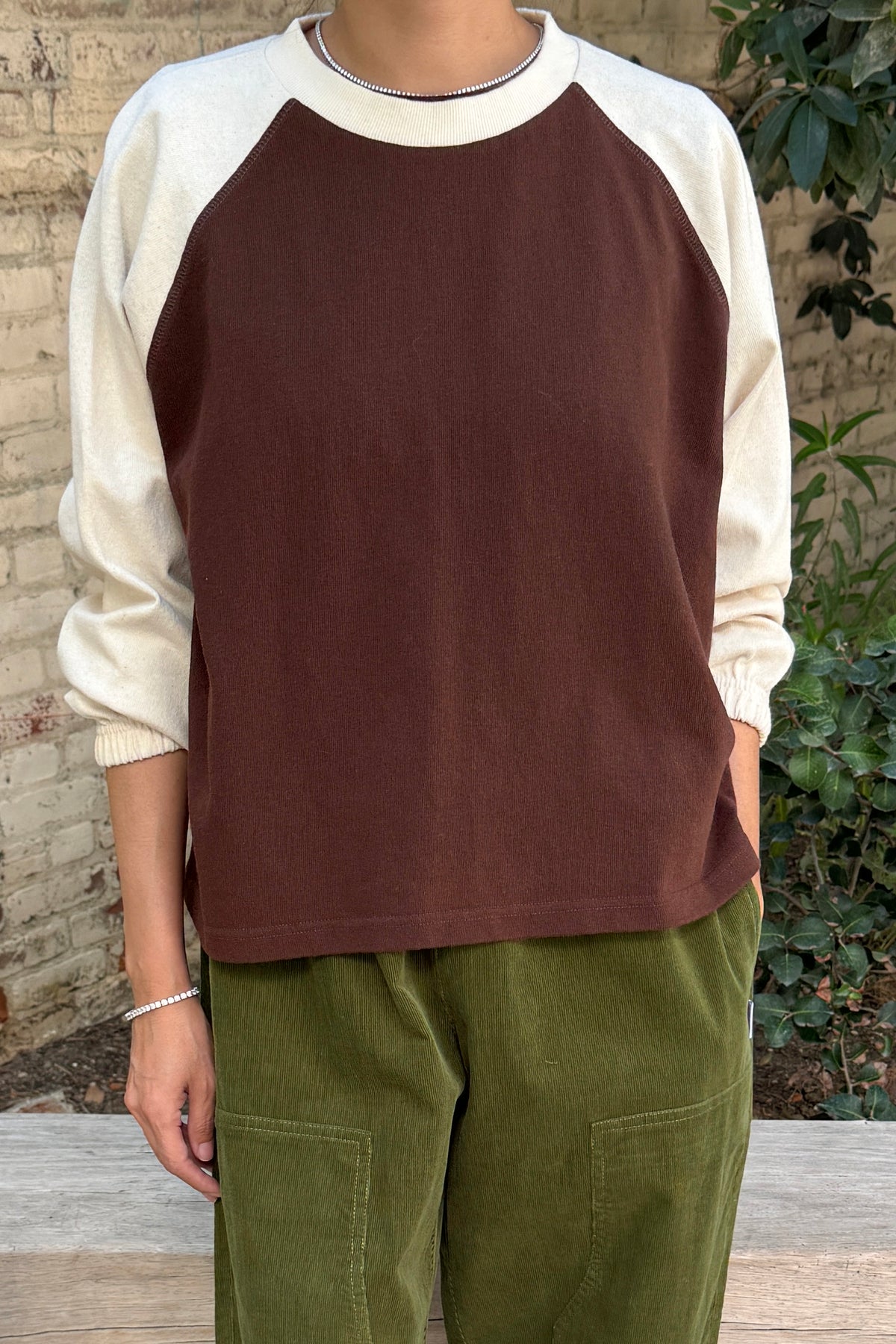 Raglan Naturelle Tee - Chestnut/Naturel