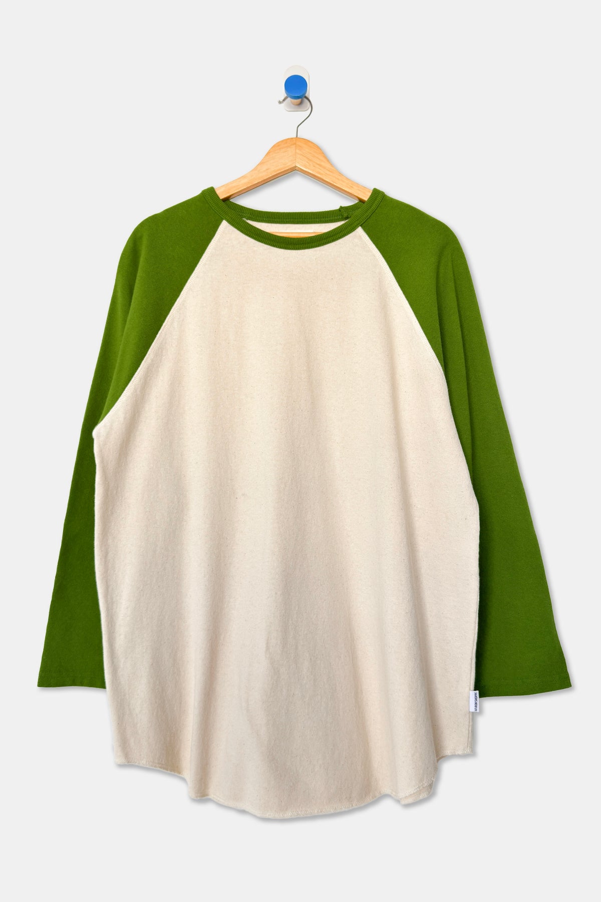 Heavy Cotton Raglan Tee - Naturel/Collard Green