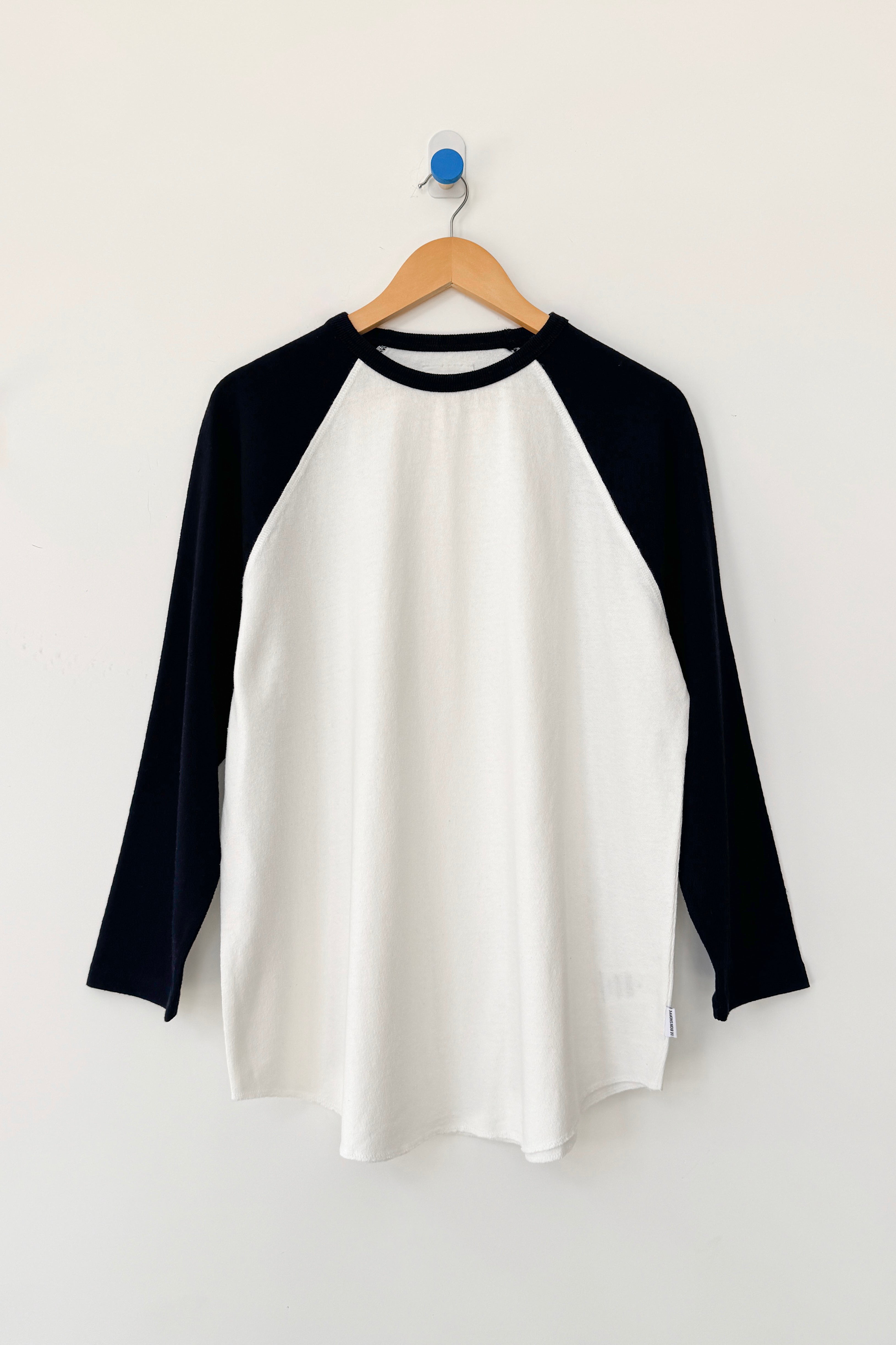 Heavy Cotton Raglan Tee - White/Black