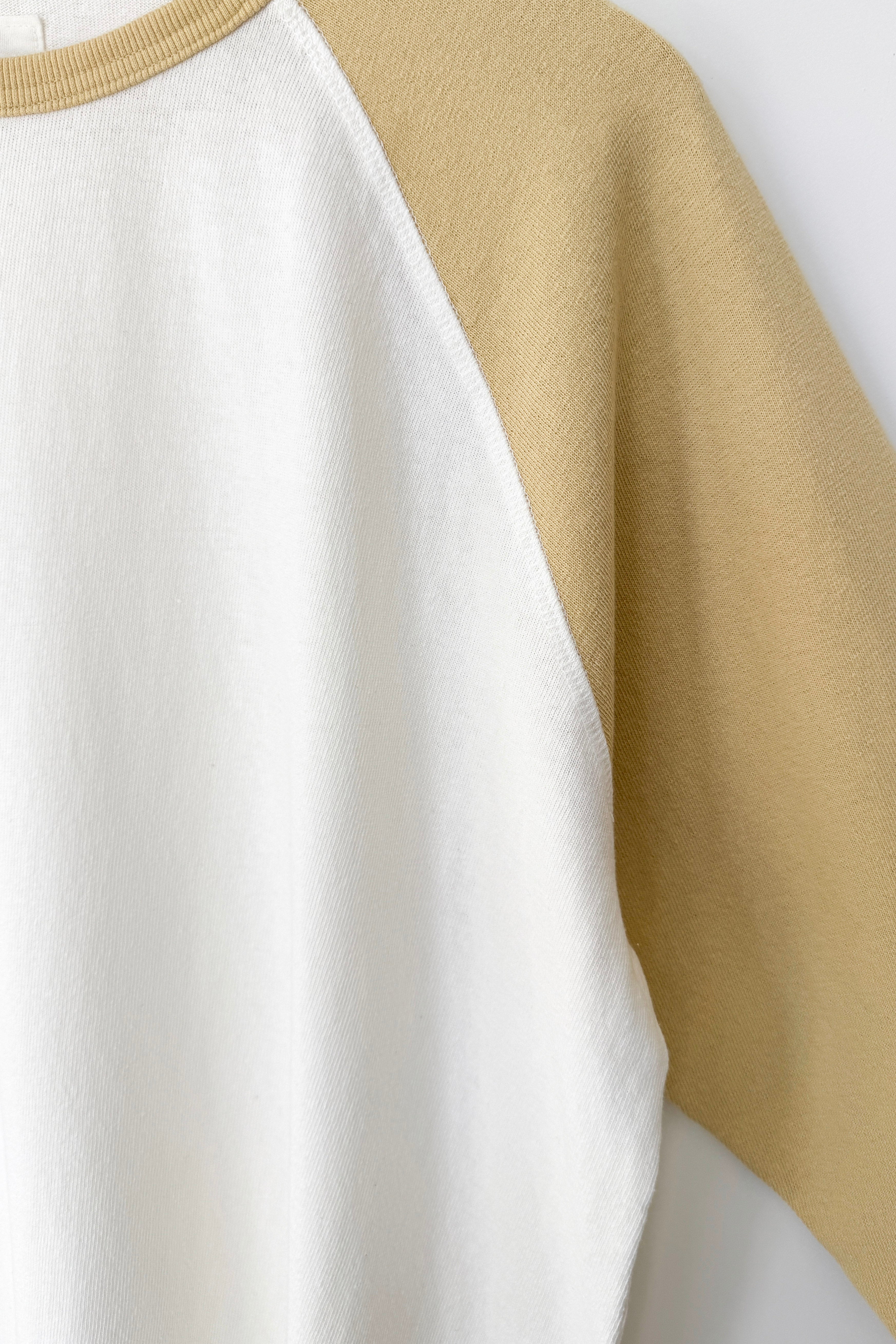 Heavy Cotton Raglan Tee - White/Butter