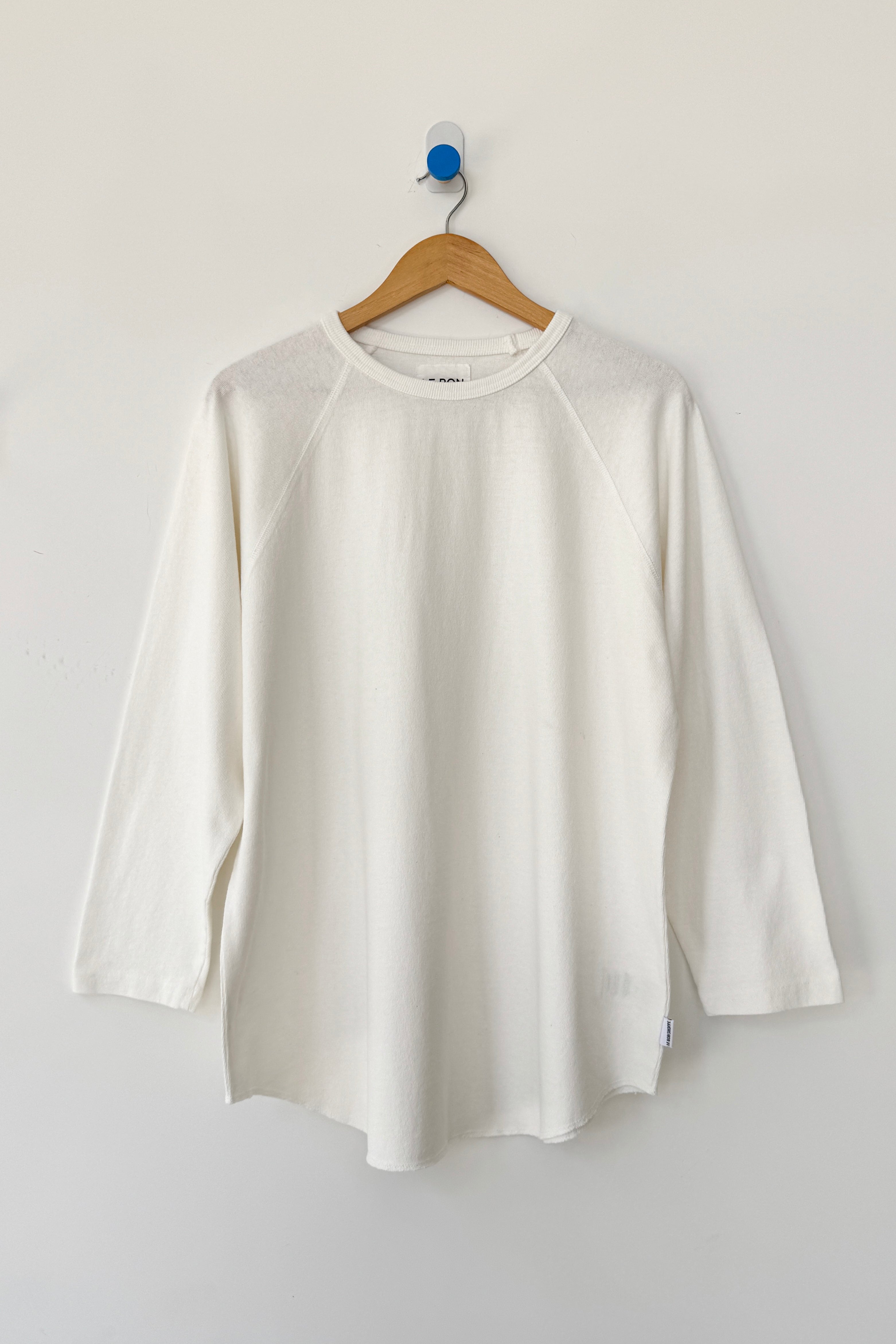 Heavy Cotton Raglan Tee - White Cotton