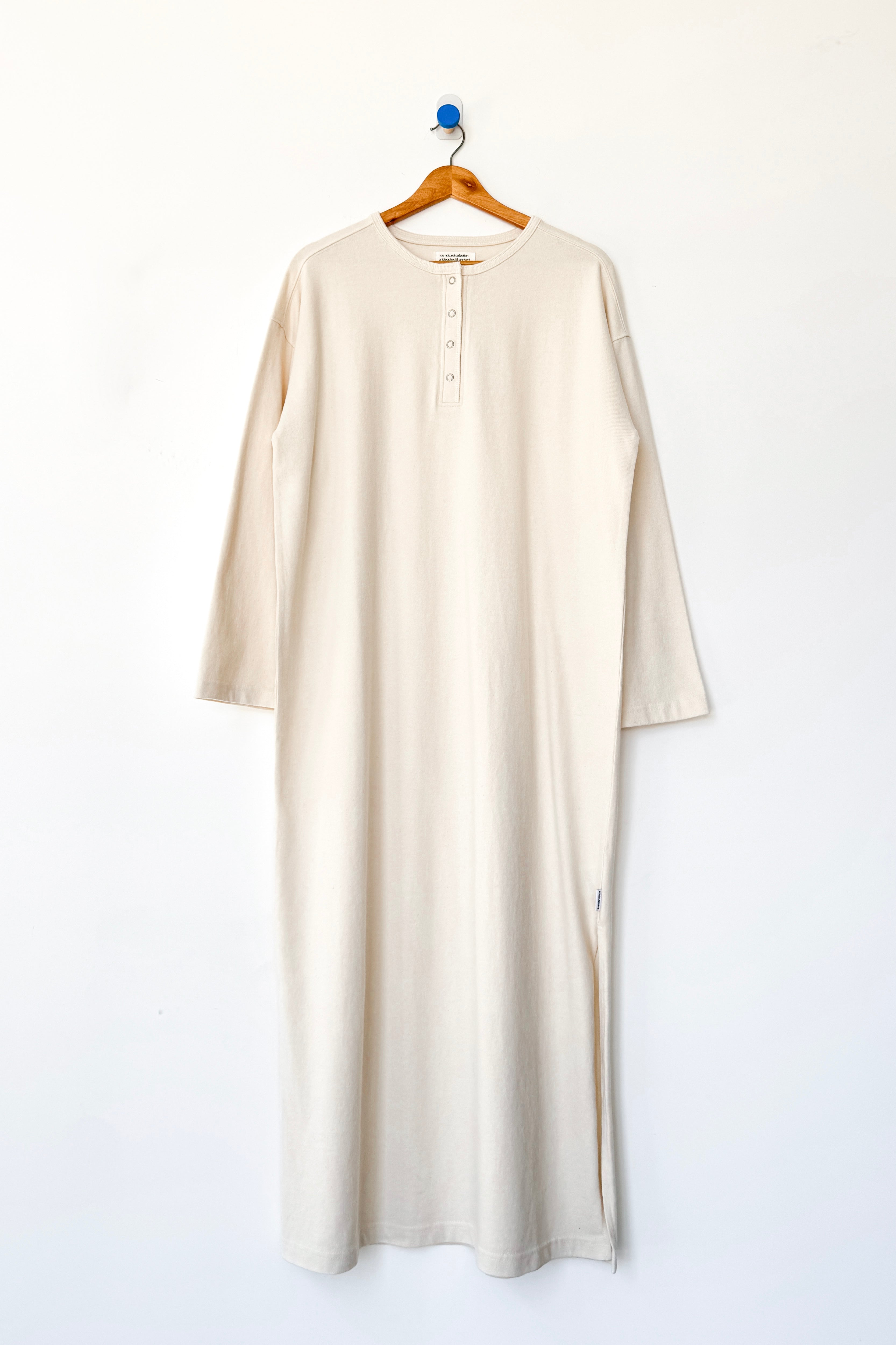 Soft Jersey Henley Dress - Naturel