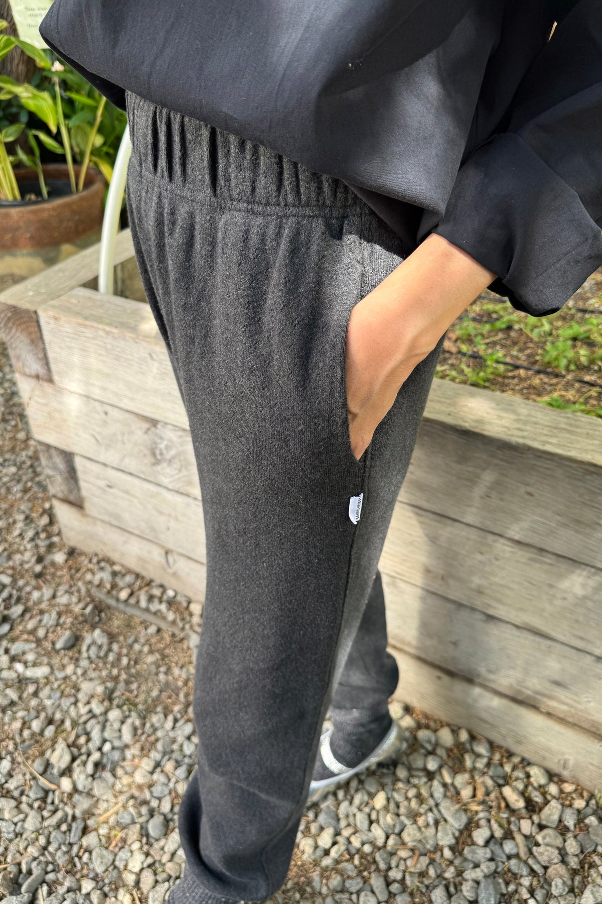 Pointelle Serene Joggers - Charcoal