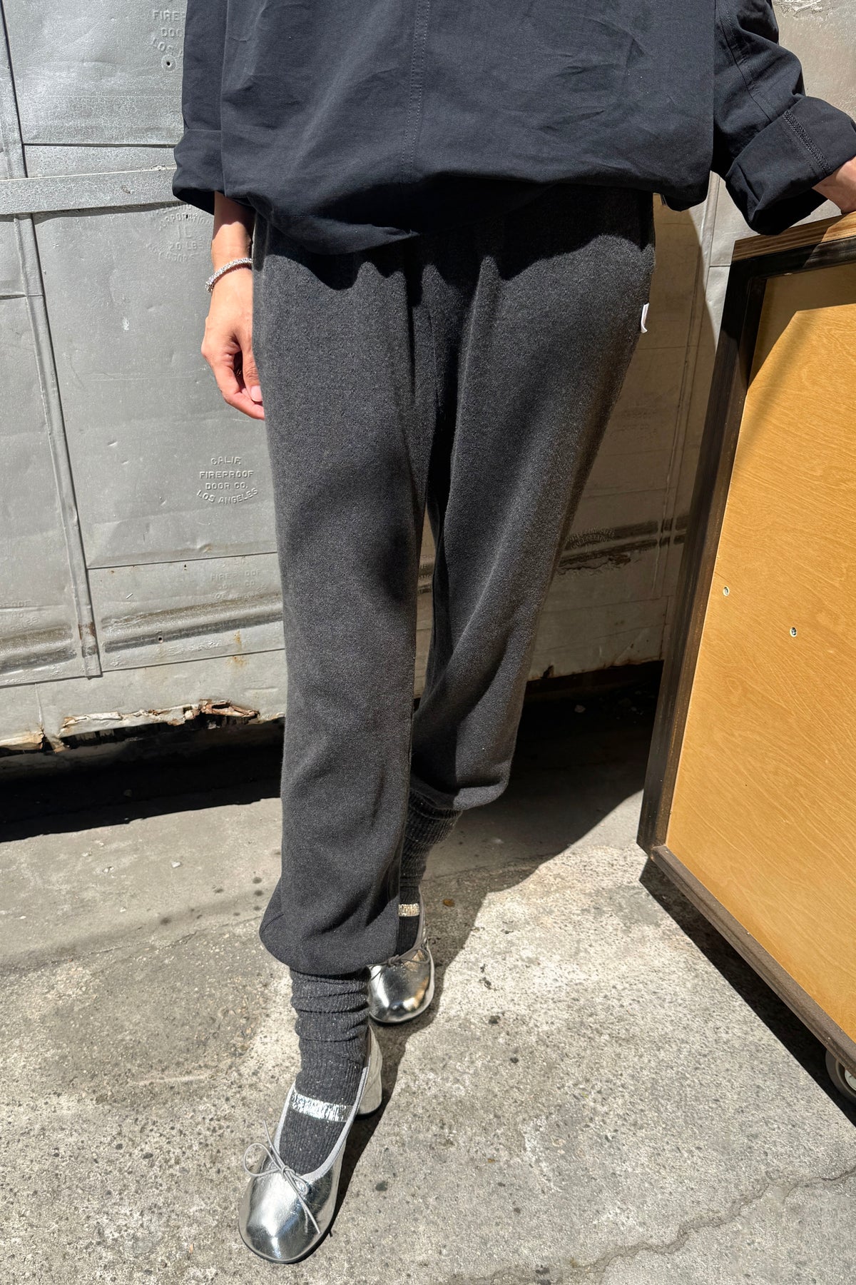 Pointelle Serene Joggers - Charcoal