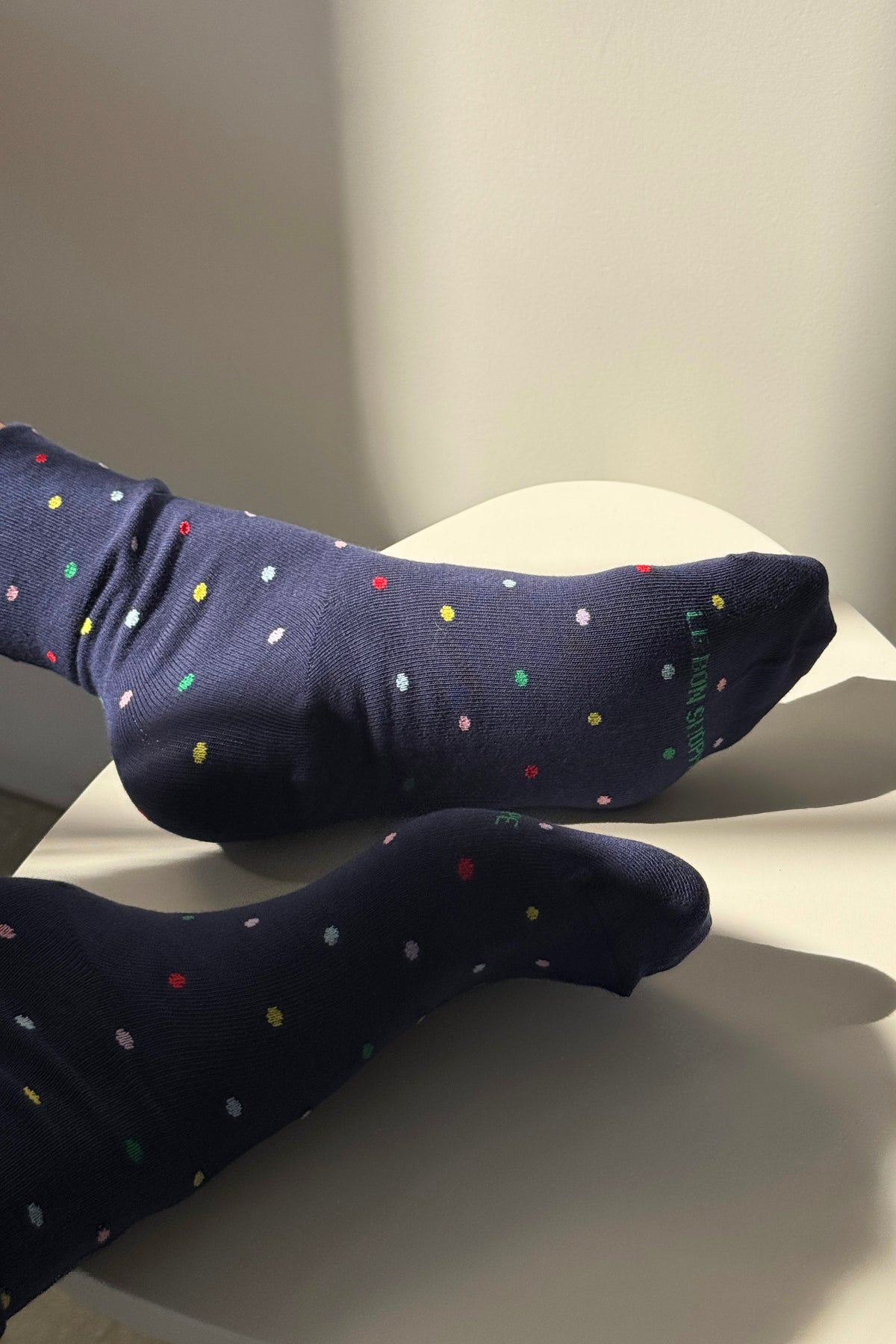 Polka Dot Sneaker Socks - Navy/Multi