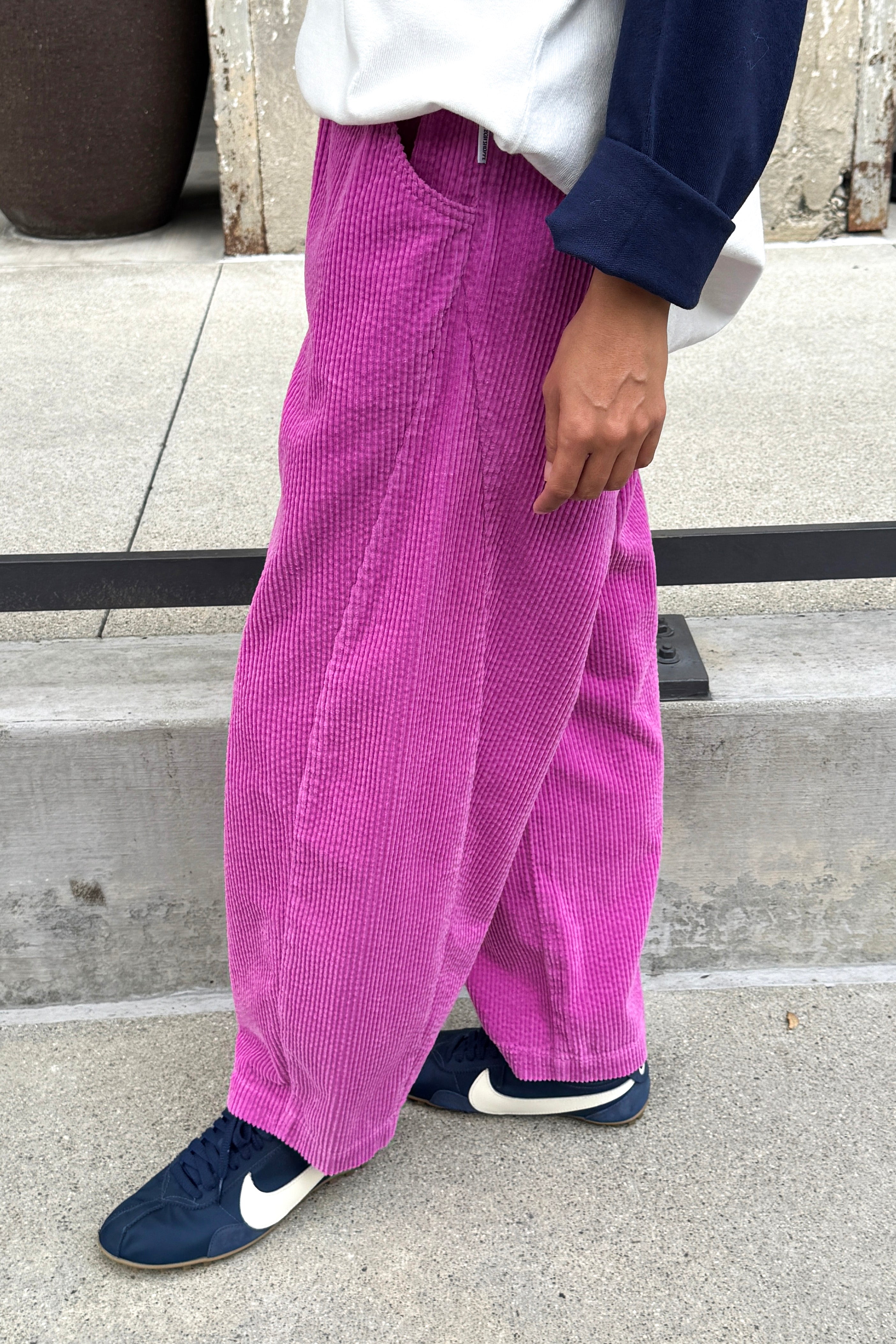 Soft Corduroy Arc Pants - Lilac