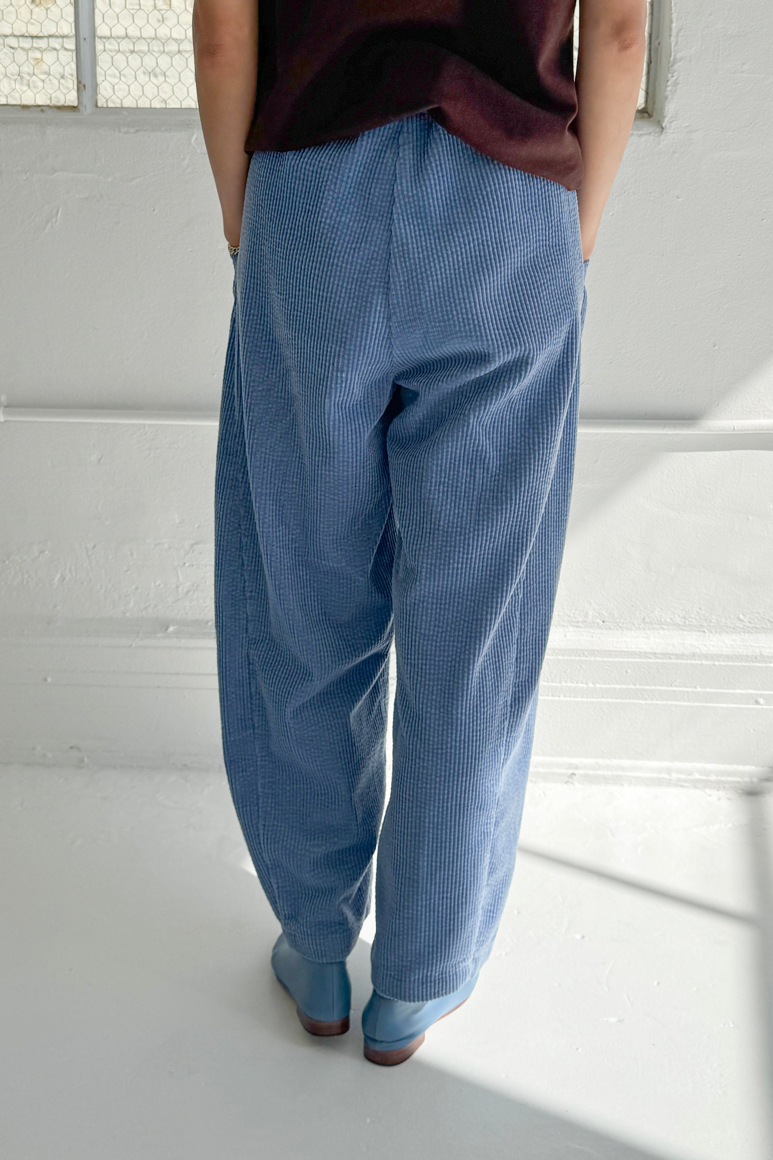 Soft Corduroy Arc Pants - Blue