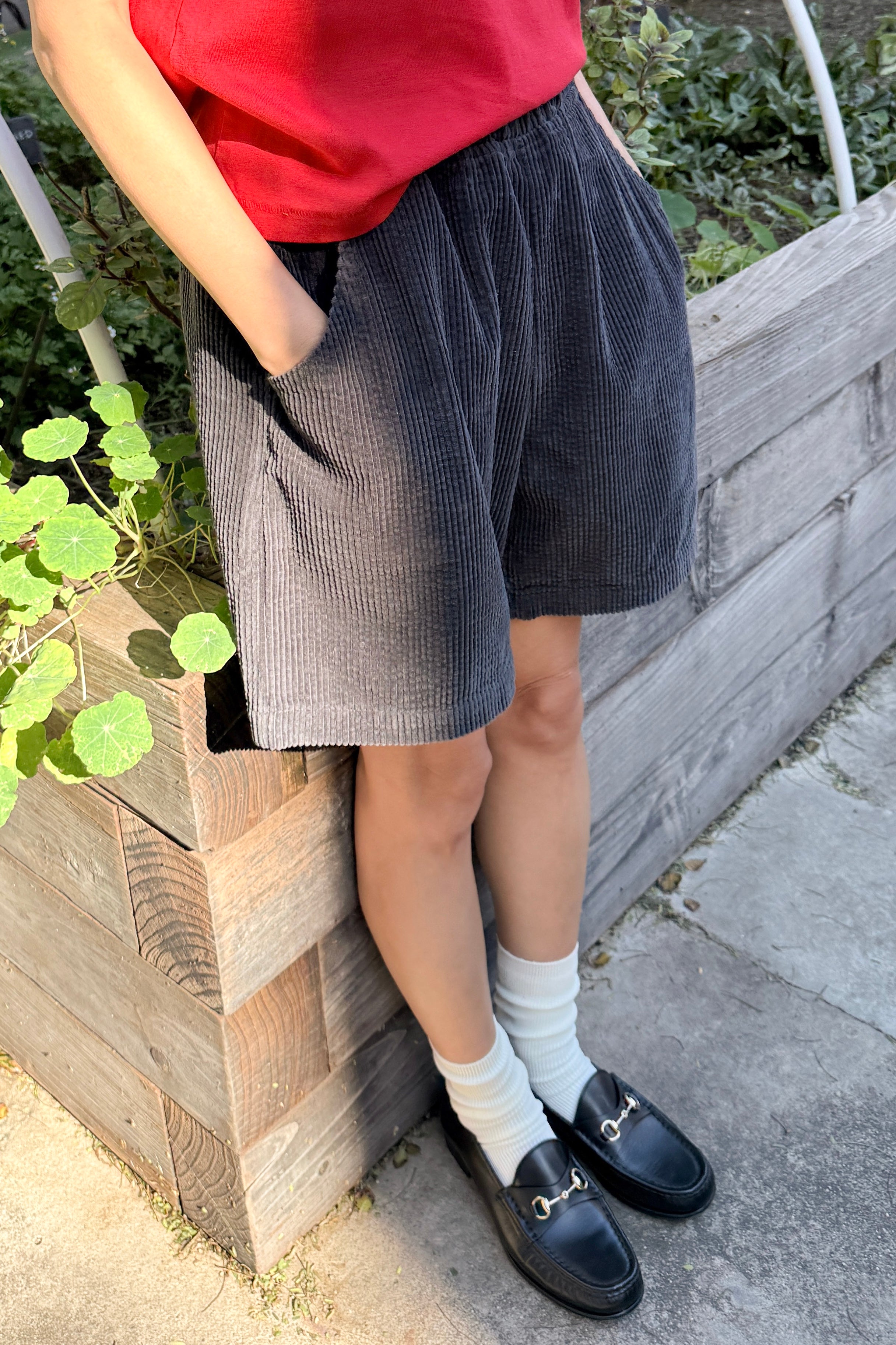 Soft Corduroy City Shorts - Charcoal