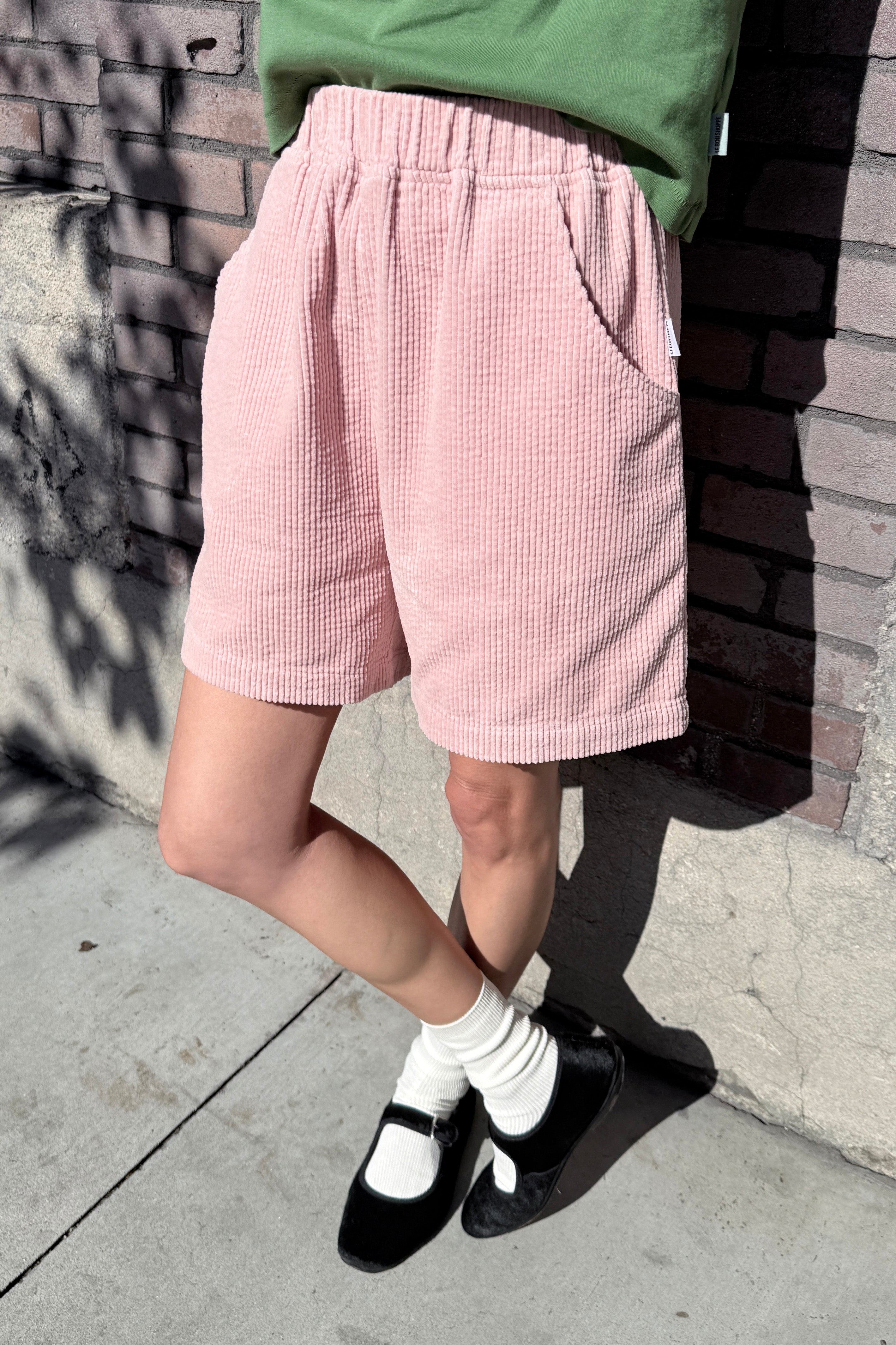 Soft Corduroy City Shorts - Baby Pink