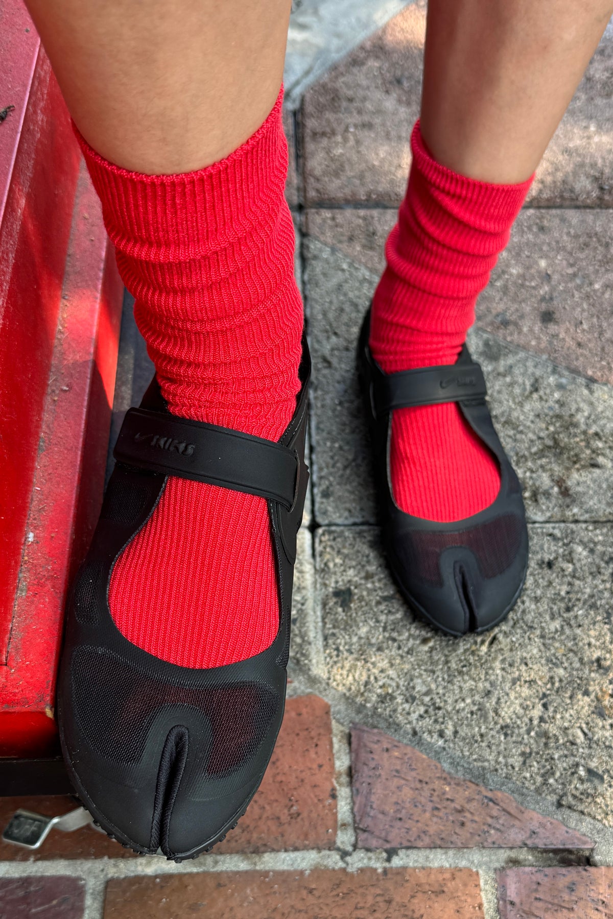 Chaussettes Pantalon - Rouge à Lèvres Rouge