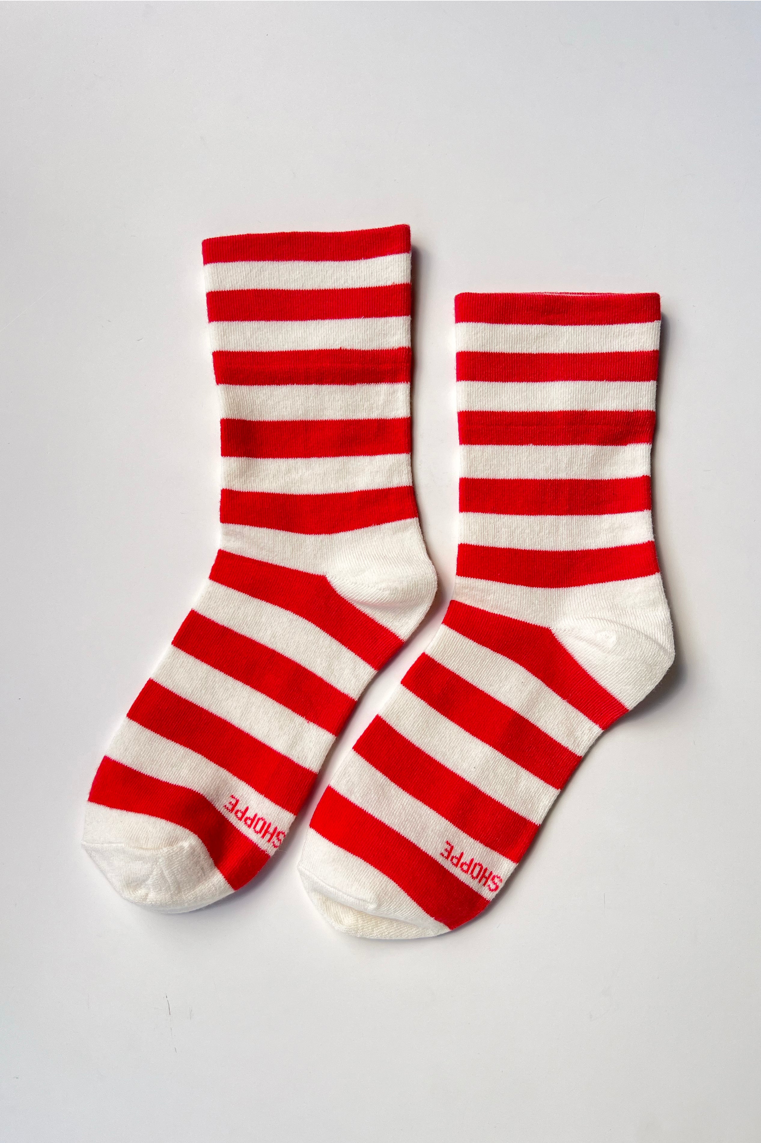 Wide Wally Socks - Wide / Red Stripe