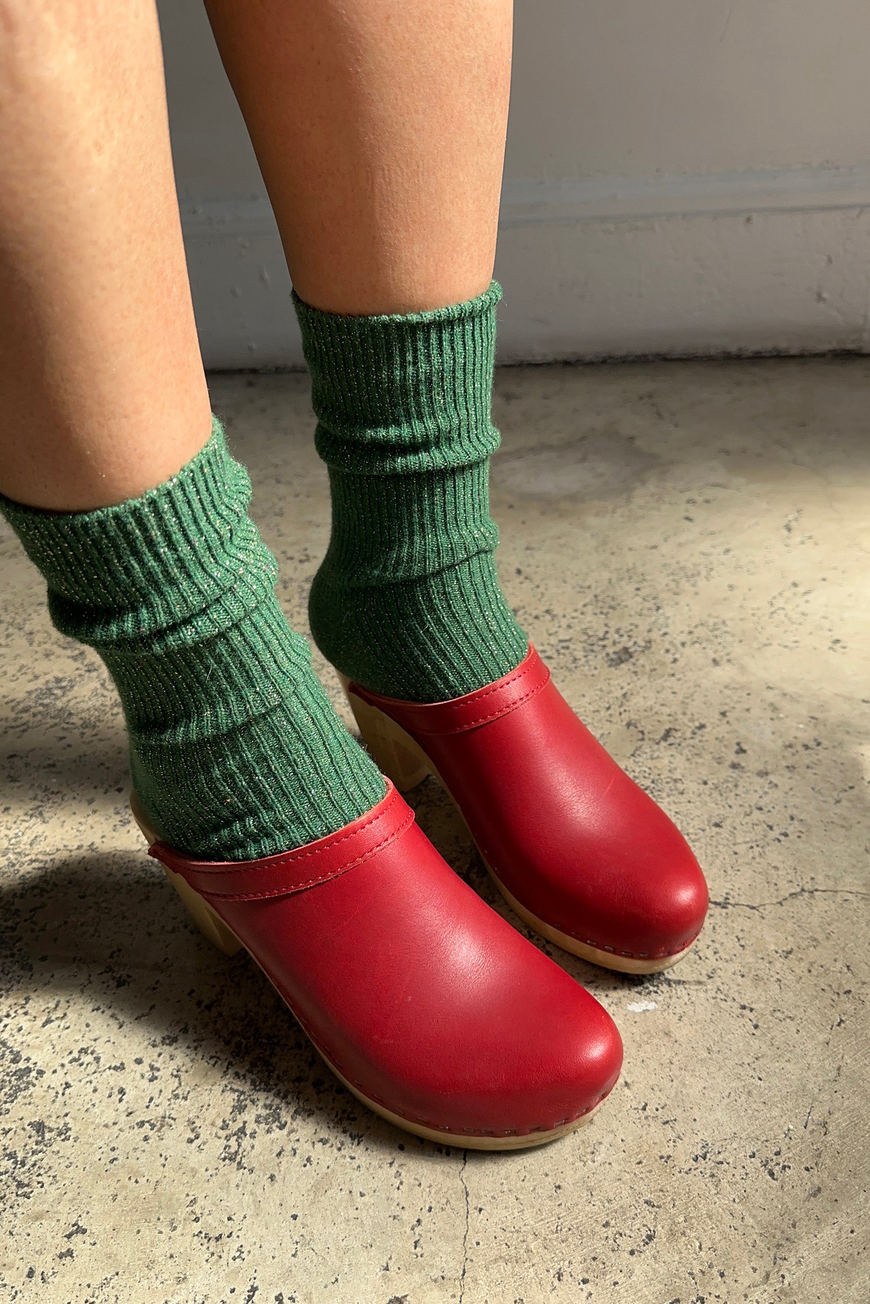 Winter Sparkle Socks - Evergreen