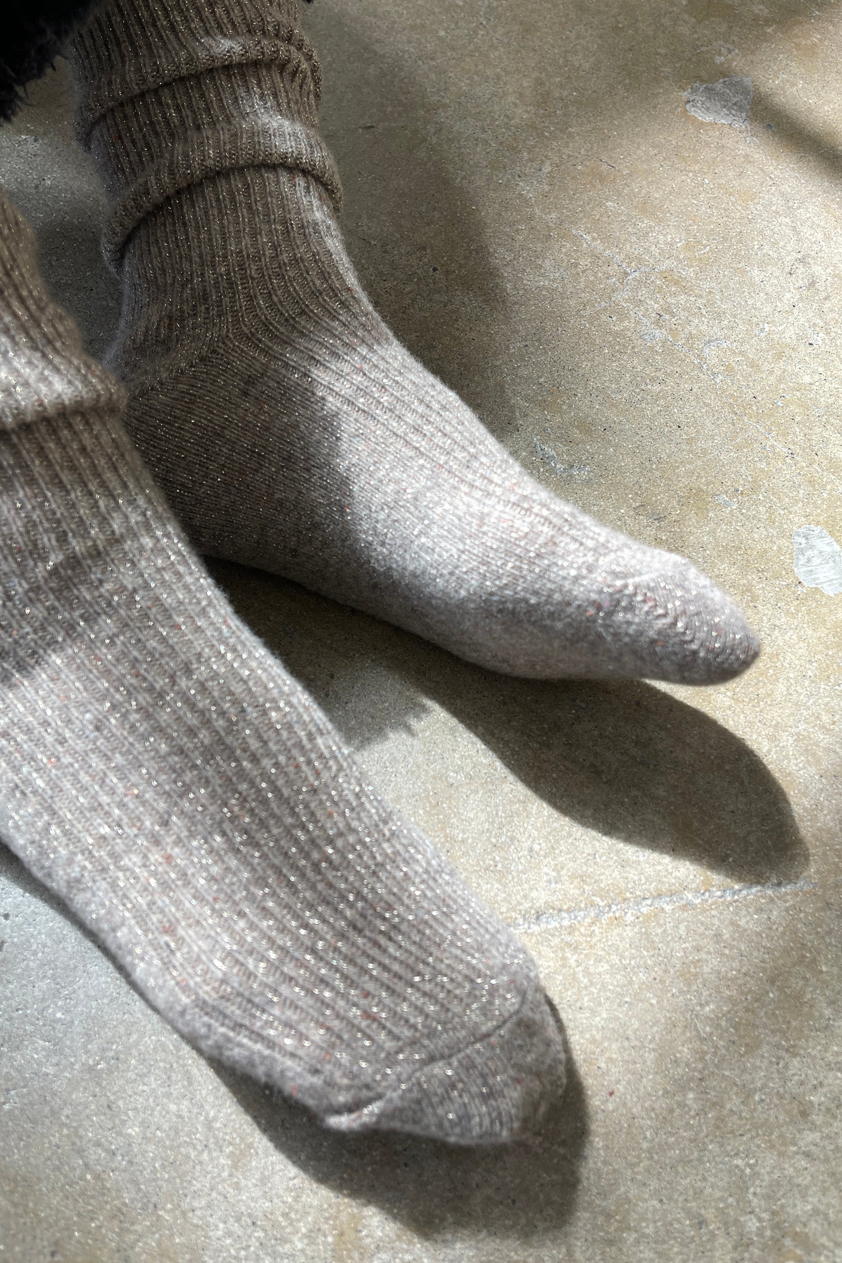 Winter Sparkle Socks - Nutmeg