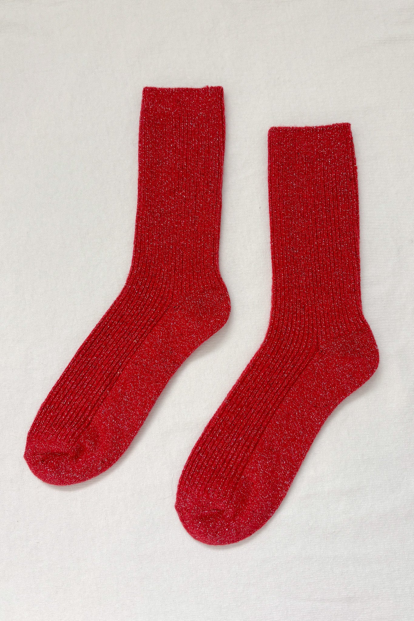 Winter Sparkle Socks - Poinsettia