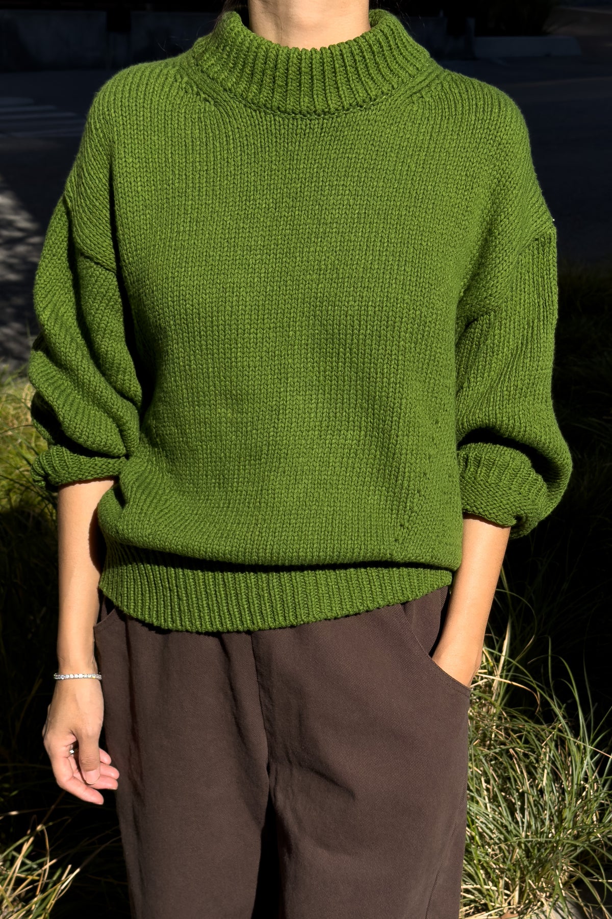 Zoe Cotton Sweater - Avocado