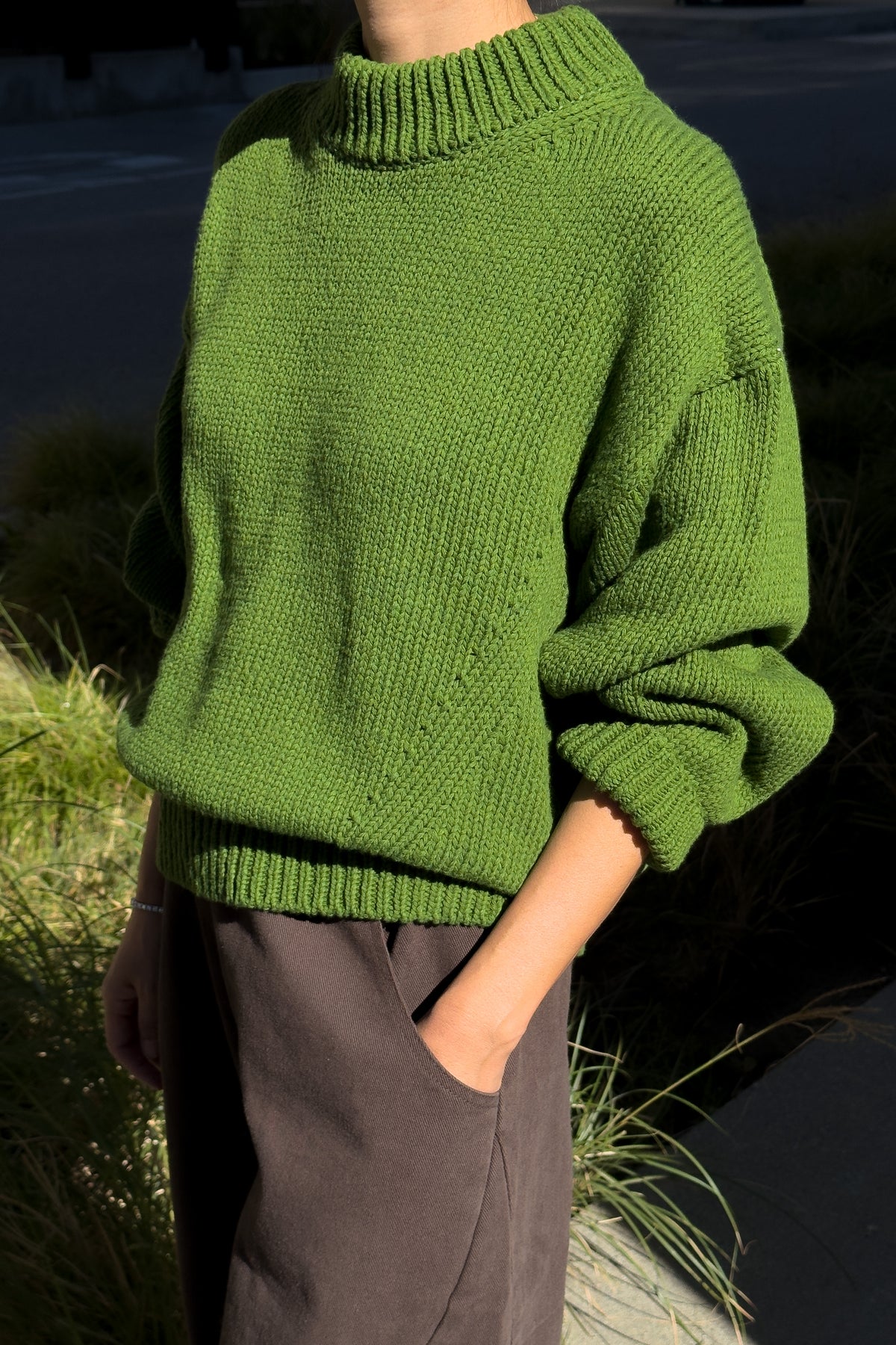 Zoe Cotton Sweater - Avocado
