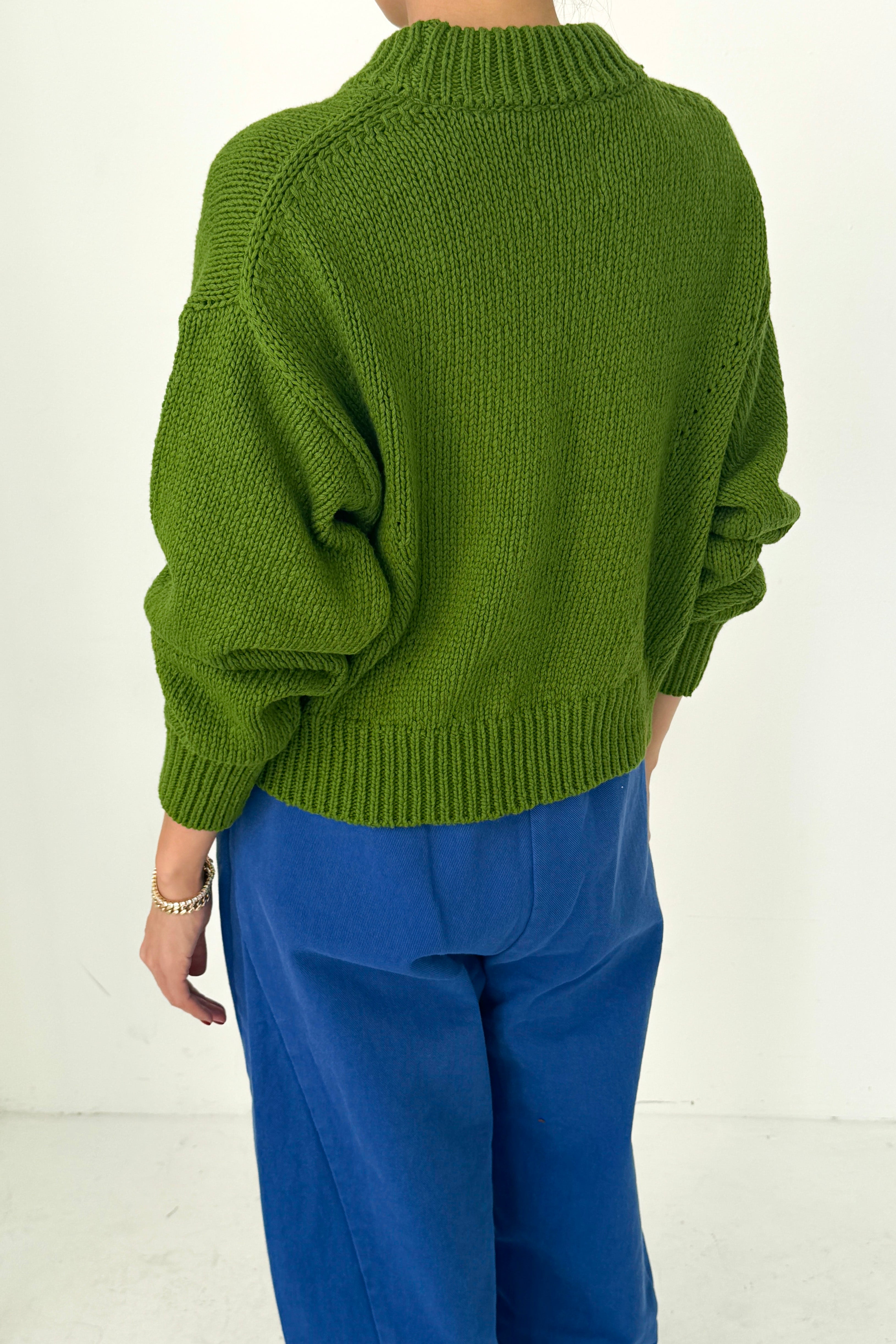 Zoe Cotton Sweater - Avocado