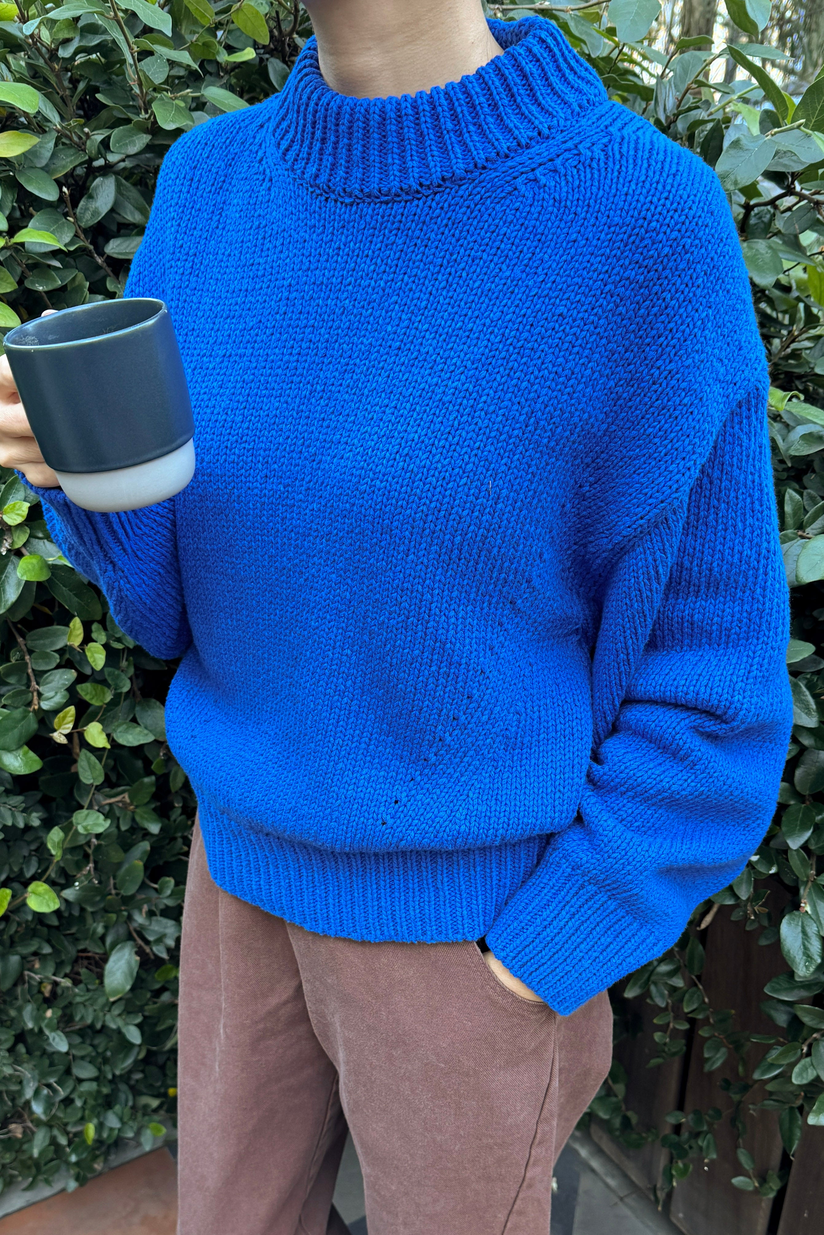Zoe Cotton Sweater - Cobalt
