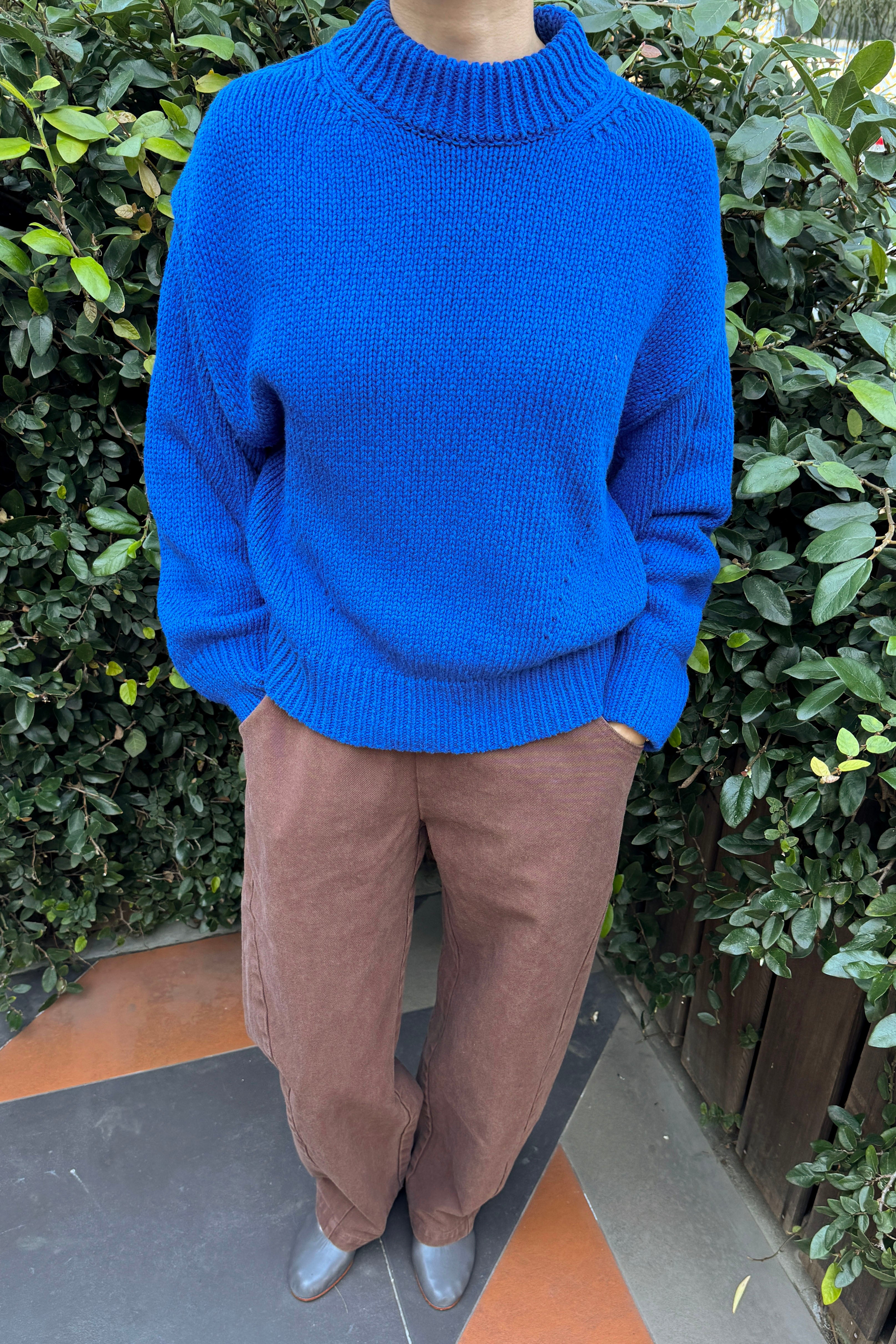 Zoe Cotton Sweater - Cobalt