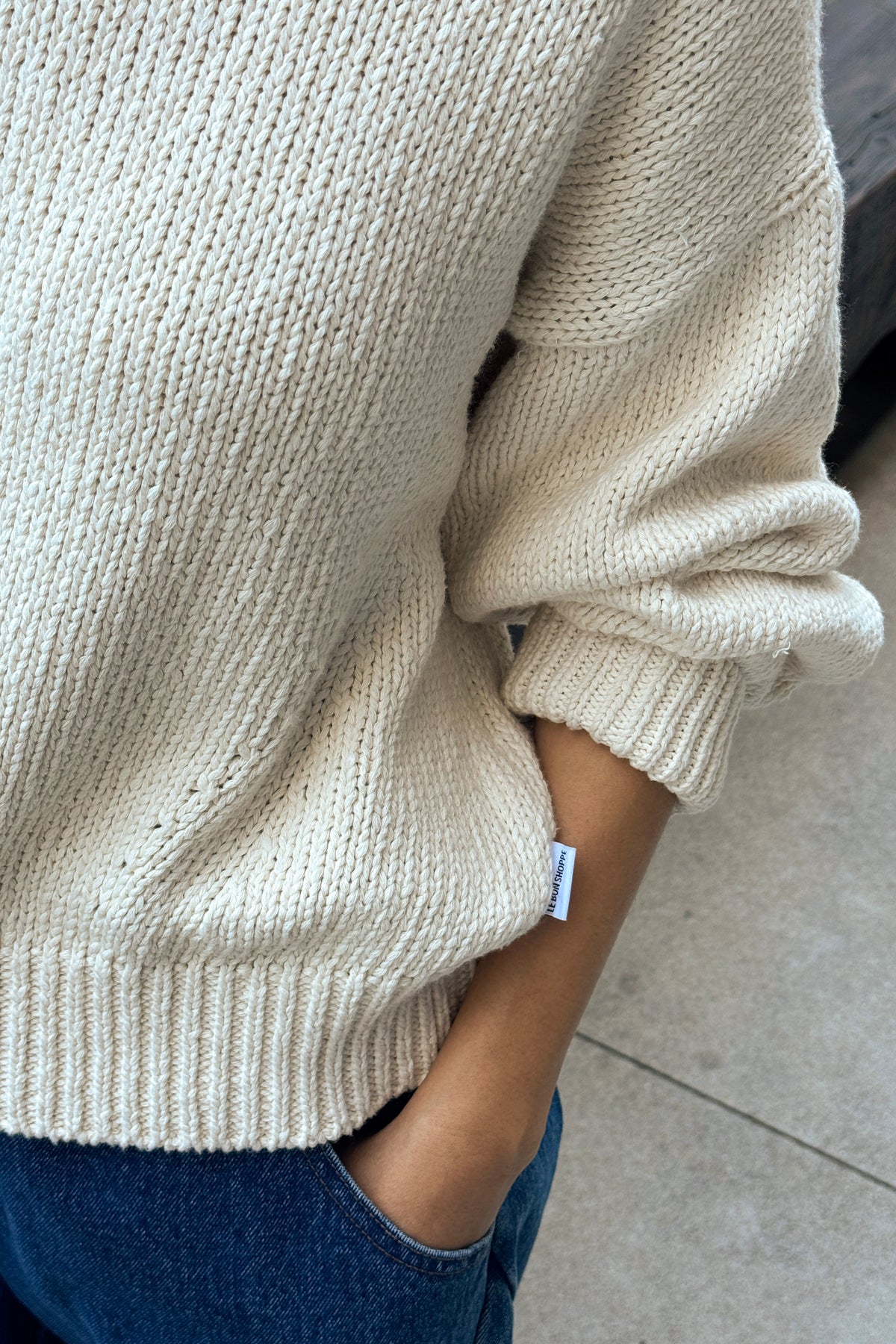 Zoe Cotton Sweater - NATUREL