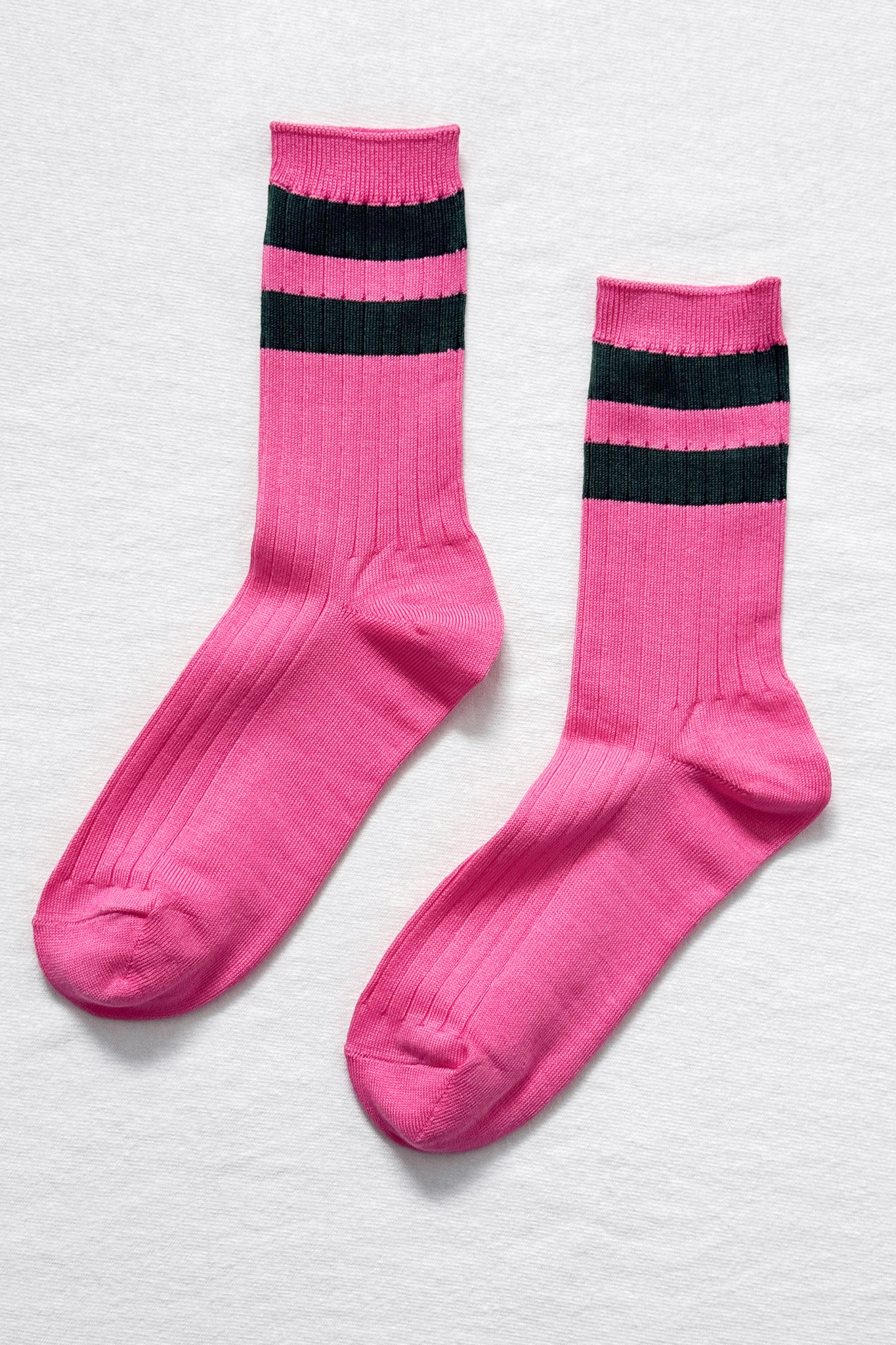 Her Varsity Socks - Pink Green
