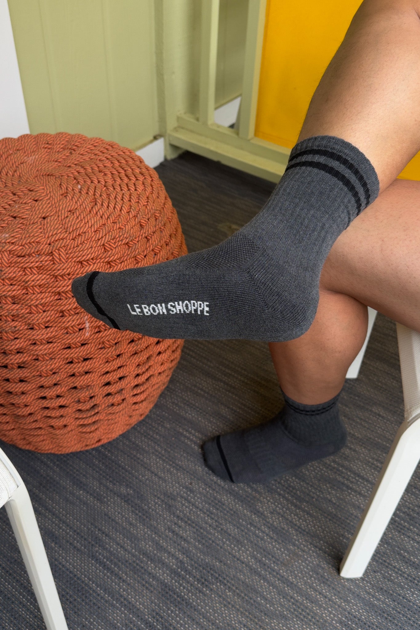 EXTENDED  Boyfriend Socks - Charcoal
