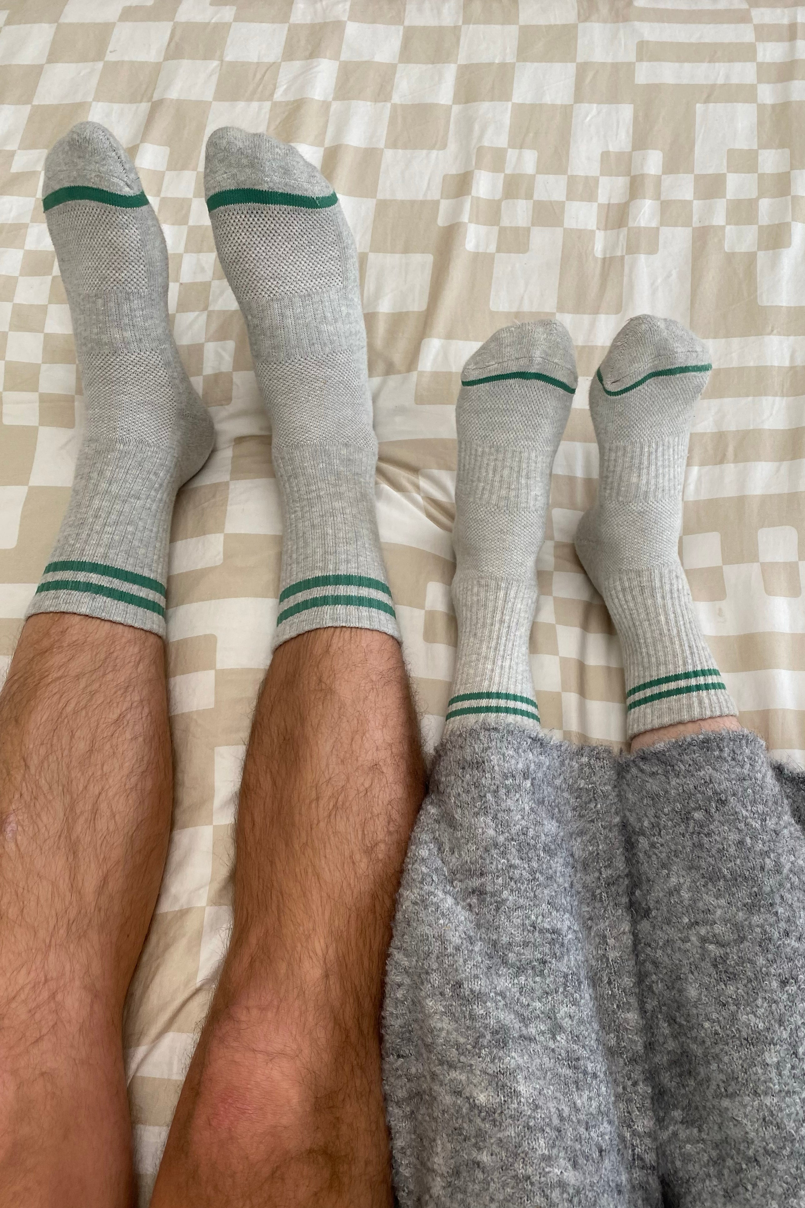 EXTENDED  Boyfriend Socks - Lt. Grey