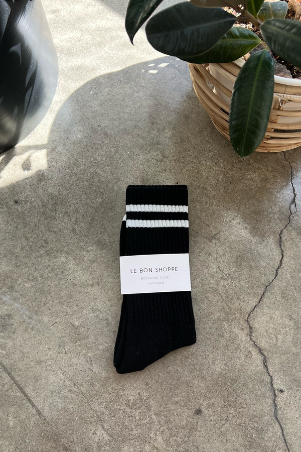 EXTENDED  Boyfriend Socks - Noir