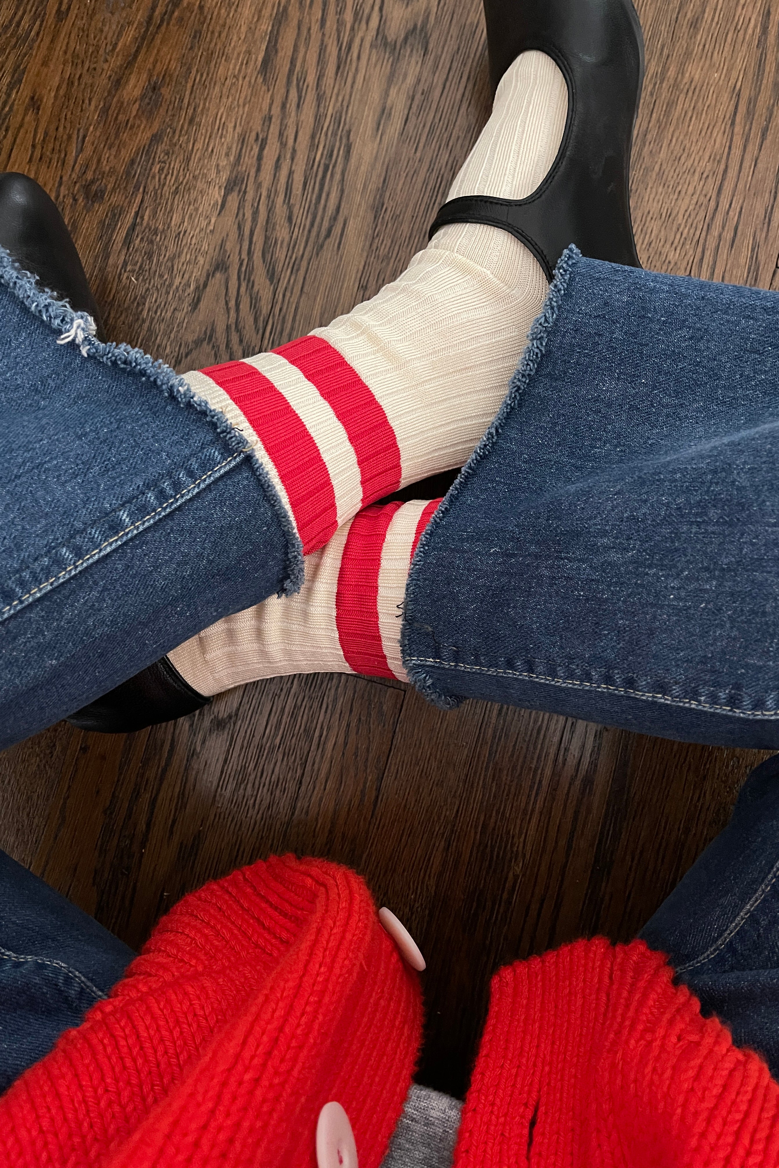 Her Varsity Socks - Red