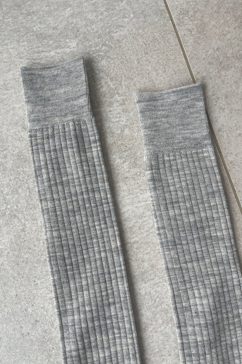 Schoolgirl Socks (Merino Wool Blend) - Grey Melange