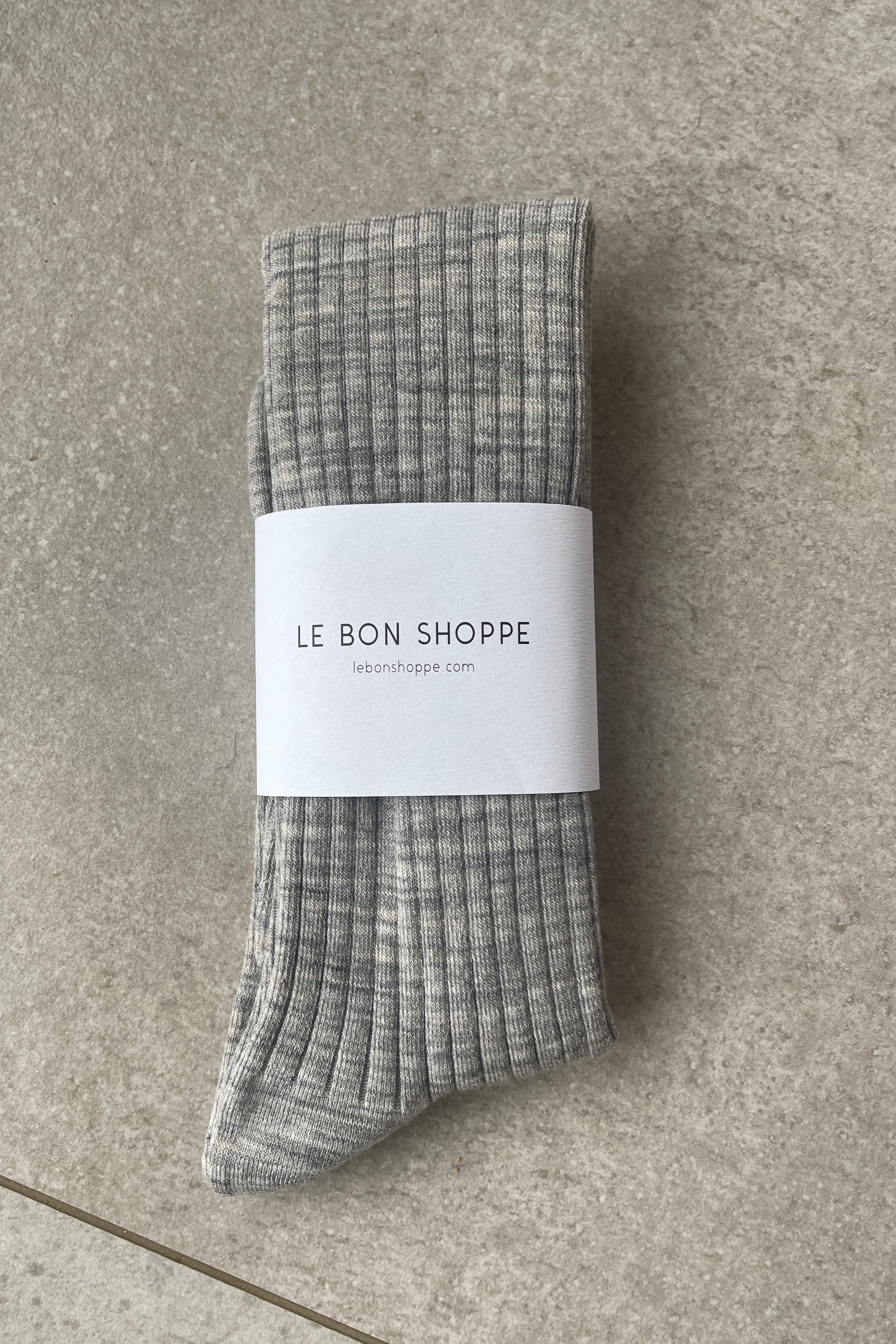 Chaussettes d'écolière (mélange de laine mérinos) - Gris Mélange