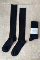 Calcetines de colegiala (mezcla de lana merino) - Negro