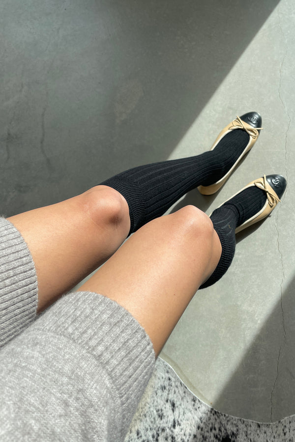 Schoolgirl Socks (Merino Wool Blend) - Black