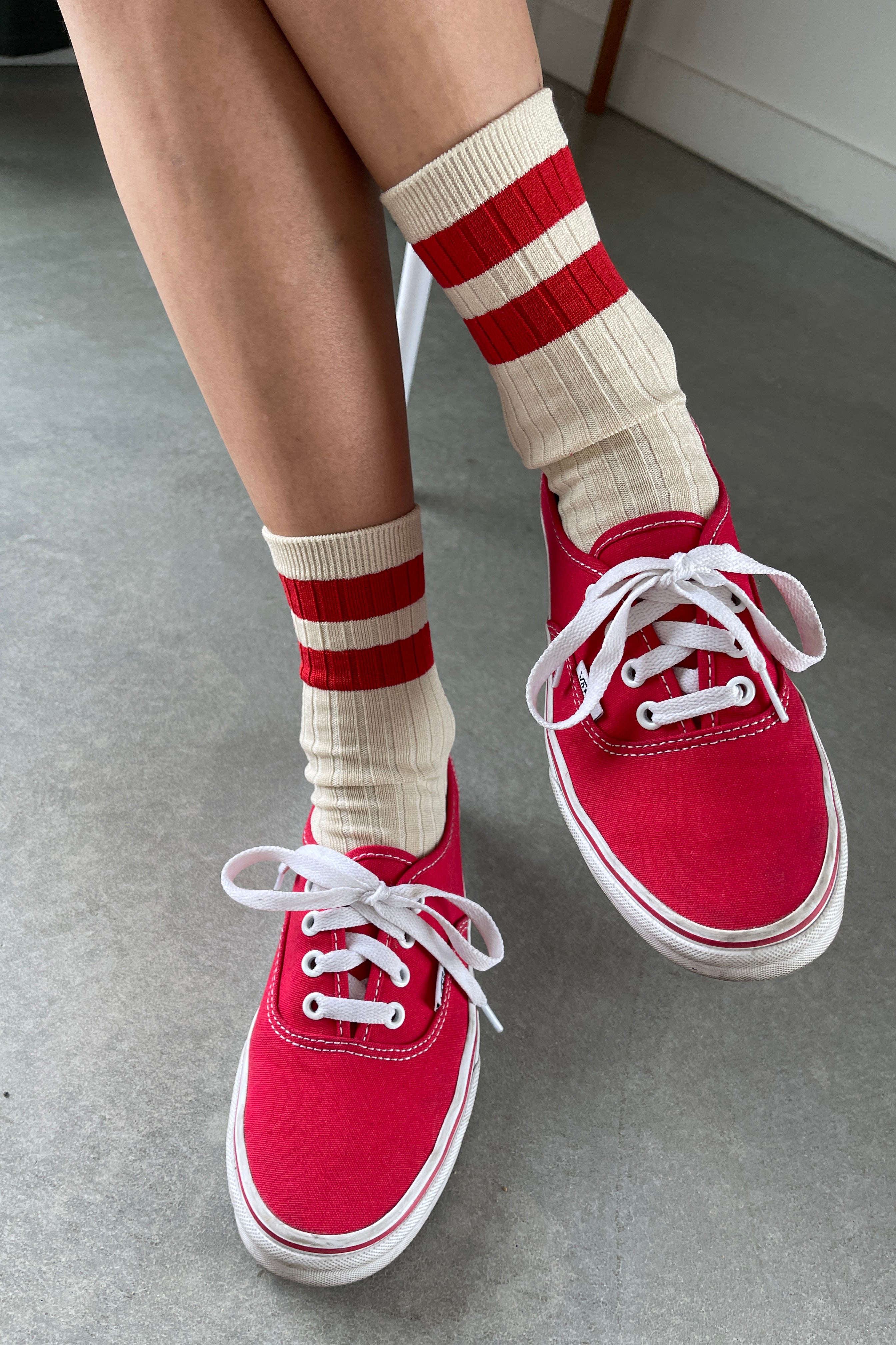 Ses chaussettes universitaires - Rouge